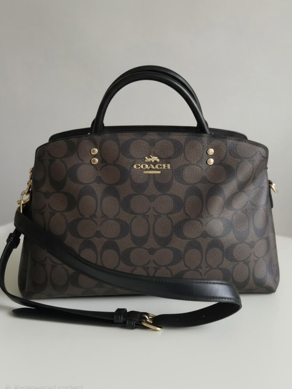✨️Coach Brown & Black Signature Dome Satchel